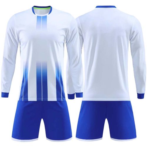 Customizable Long Sleeve Football Short Jersey Set for Men & Kids